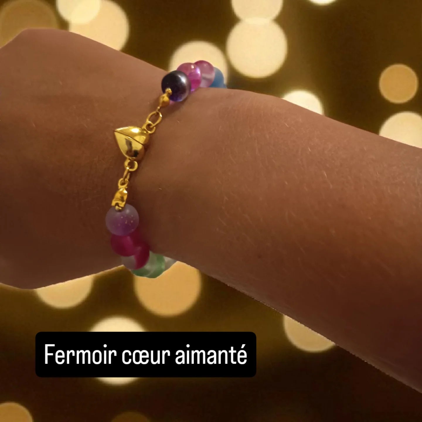 Ensemble Collier et bracelet en perle de verre